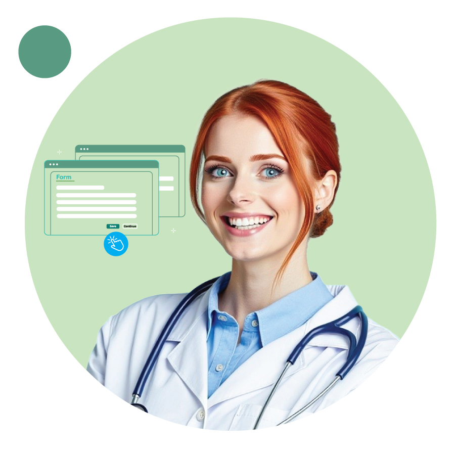 Doctor using technology